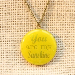Image of 34mm Engraved Locket- You are my sunshine- 4 colours