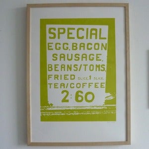 Image of Big Breakfast screenprint on paper - Lime