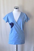 Image of Sky Blue Sweatshirt Lounge Wear with Big Heart