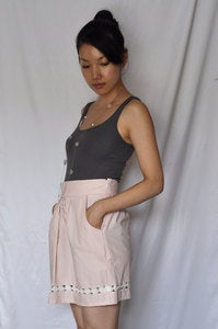 Image of Pale Pink Floral Lace Skirt