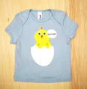 Image of Howdy Chick Baby Blue Infant tee