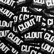 Image of CLOUT Graffiti Magazine Stickers - Black (10 - 2x3")