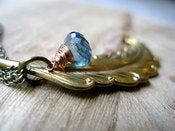 Image of Feather & Teal Quartz Necklace