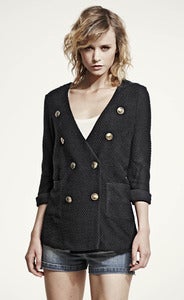 Image of SS2012: Preppy navy cardigan with anchor buttons.