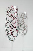 Image of Personalized Tree Branch Wedding Toasting Flutes-Set of 2 Customized Champagne Flutes