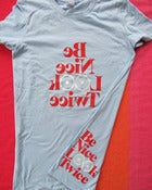 Image of Be Nice Look Twice T-Shirt - Womens Light Blue
