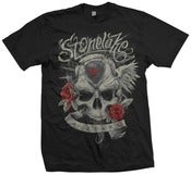 Image of Stonelake Guitars Skull & Roses T-shirt (Black)