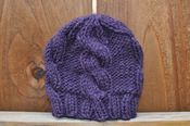 Image of Classic Cable Beanie, Dark Purple
