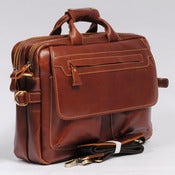 Image of Handmade Genuine Leather Briefcase Laptop Messenger Traveling Bag in Brownish Red - MASSY (n41)