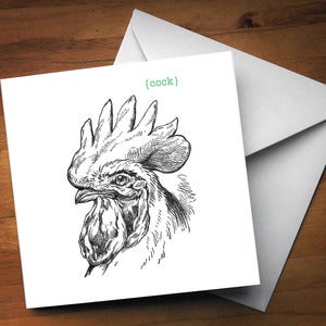 Image of Cock Greetings Card