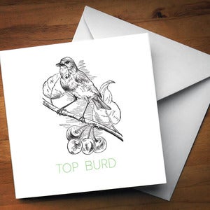Image of Top Burd Greetings Card