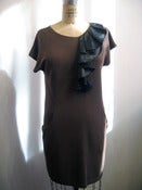 Image of ruffle neck detail dress