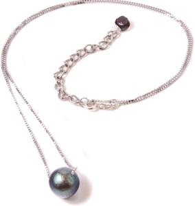 Image of Solitaire Pearl and Sterling Silver Necklace