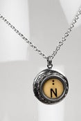 Image of Vintage Typewriter Key Locket - Petit Silver