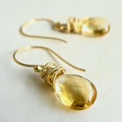 Image of tidal earrings with citrine