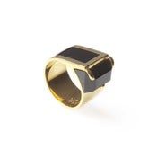 Image of Onyx Gold Vermeil Modern Ring