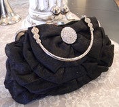 Image of Black ruffle handbag