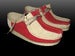 Image of Red & Natural Sand "Peppermints" Custom Dyed Wallabee Clarks Shoe