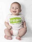 Image of read to me baby tee & onesie, white/grass