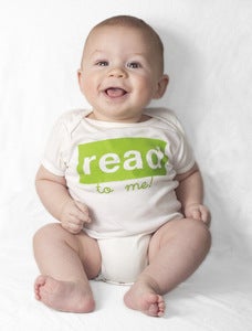 Image of read to me baby tee & onesie, white/grass