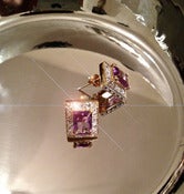 Image of Vintage Gold/Silver Vermeil Amethysts Earrings