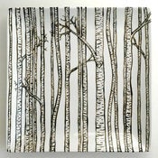Image of Birch Trees Handpainted Platter-Custom Made
