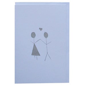 Image of card - girl boy heart