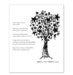 Image of 5x7 Black and white Giclee Fine Art Sketch of Tree and Stars