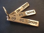 Image of Custom Birthdate Keyrings With Three Tags