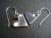 Image of Silver Heart Dangle Earrings