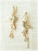 Image of Gold Bird and Chains Earrings 