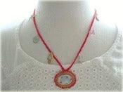 Image of Red Braided Necklace with Charms 