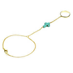 Image of Turquoise Mini Cross Hand Harness