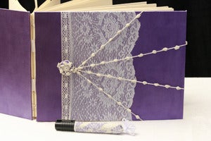 Image of Vintage Wedding Custom Photo Album, Guest Book, Matching Pen LAST ONE