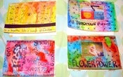 Image of 60's-Themed Pack of 4 Handmade Notecards