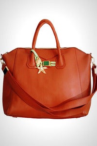 Image of 'Sea Star Shells' Tawny Leather Career Bag 
