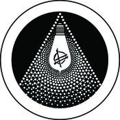 Image of Button - B/W Lightbulb - 1.5"