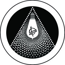 Image of Button - B/W Lightbulb - 1.5"