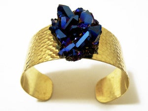 Image of Dark Matter Quartz and Brass Cuff