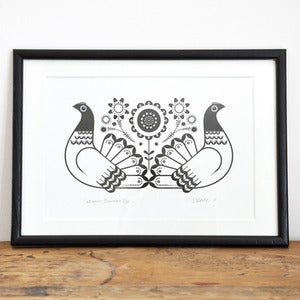 Image of Sebright Bantams - Hand Pulled, Signed, Gocco Screen Print