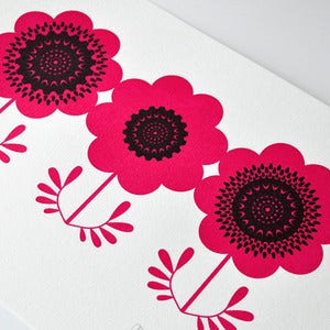 Image of Red Anemones - Hand Pulled, Signed, Gocco Screen Print