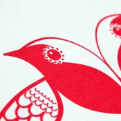 Image of Rose Hip Robins - Hand Pulled, Signed, Gocco Screen Print