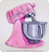 Image of JUMBO PINK Vintage Mixer wood diecut