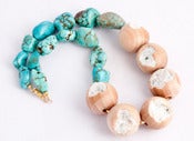 Image of Turquoise Wooden Geode Necklace