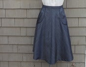 Image of Bias Cut Chambray Skirt with Pockets, Small or Medium
