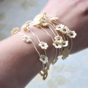 Image of Delicate Crochet Flower Necklace
