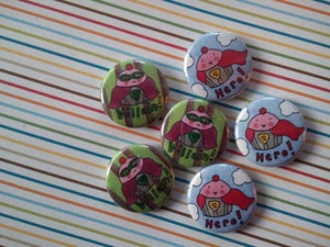 Image of Pins: 1-inch Cupcake Hero and Villain Pins