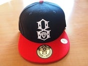 Image of NEW! Rebel 8 Eight "Burning Bridges" Snapback Fitted Hat Collection (Black/Red)