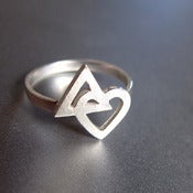 Image of Heart meets the Delta - Geometric- Handmade Silver Ring