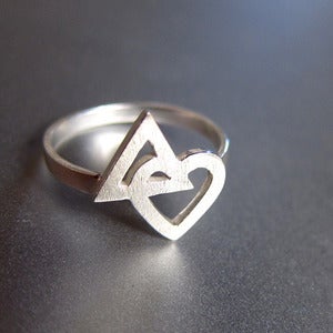 Image of Heart meets the Delta - Geometric- Handmade Silver Ring